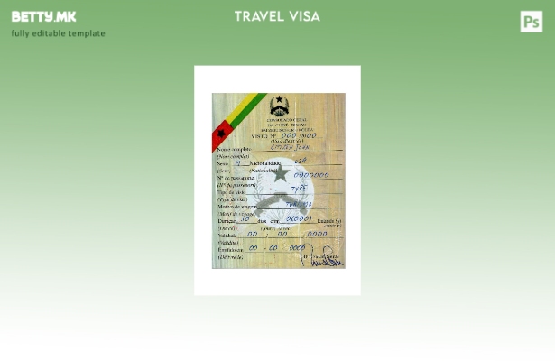 Модерен стил шаблон за виза Гвине Бисао